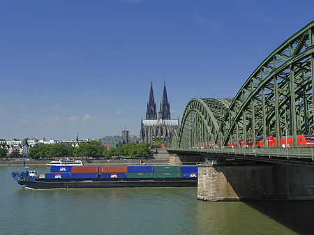 Schiff unter der Hohenzollernbrücke - Nordrhein-Westfalen (Köln)