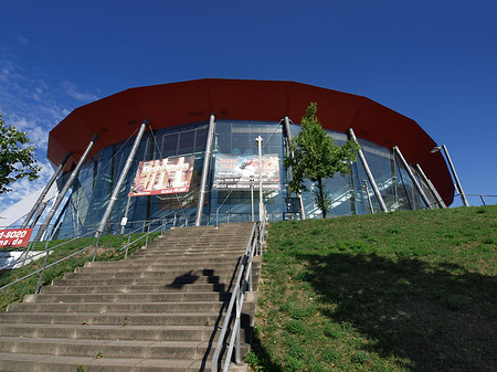 Foto Kölnarena auf der Treppe